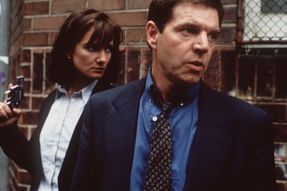 Friels with Catherine McClements from his Water Rats days. 