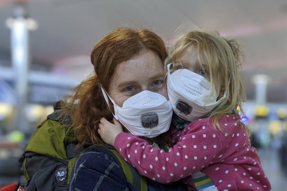 Kellie Tune and her daughter Ember, 3, were relieved to be going home.