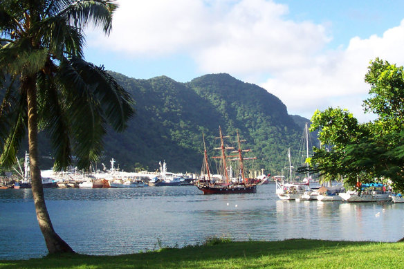 Pago Pago, the port capital of American Samoa, where passengers are stranded aboard a flight bound for Sydney.