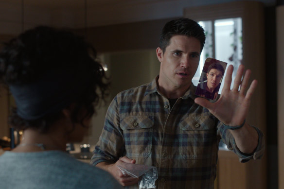 Seeing double … Robbie Amell stars as Nathan in Upload.