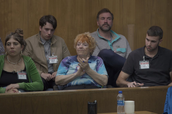 Gladden (far right) was unaware that his role as a juror was for a fake TV experiment.