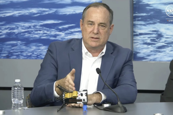 Steve Altemus, CEO and co-founder of Intuitive Machines, describes how it is believed the company’s Odysseus spacecraft landed on the surface of the moon.