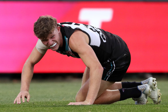 Port Adelaide forward Mitch Georgiades has been sidelined since April.