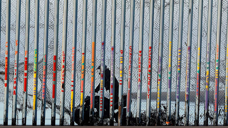 A US Border Patrol agent rides a vehicle on the beach in San Diego.