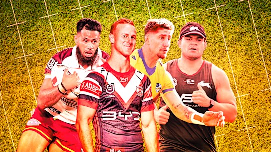 Payne Haas, Daly Cherry-Evans, Zac Lomax and David Fifita.