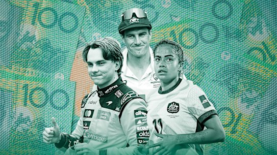 Top earners: Oscar Piastri, Pat Cummins and Mary Fowler.
