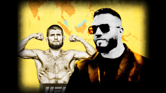 Besieged underworld figure Sam Abdulrahim has been filmed working as a security guard for MMA legend Khabib Nurmagomedov. 