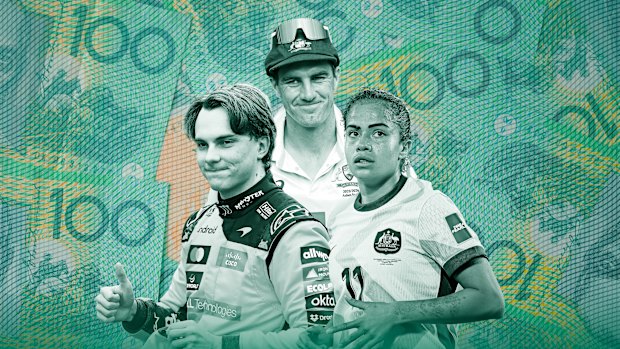 Top earners: Oscar Piastri, Pat Cummins and Mary Fowler.