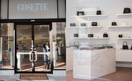 The Cosette store in The Rocks (left) and some of its wares.