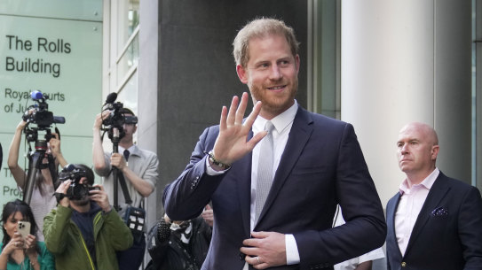 Prince Harry leaves London’s High Court after giving evidence last year.