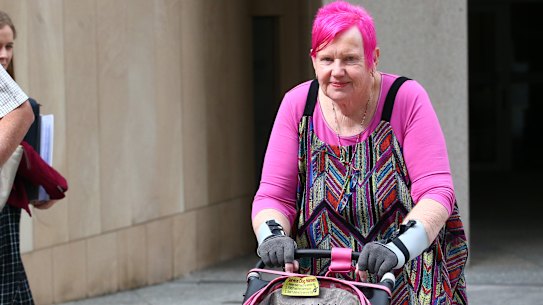 Gwenda Darling leaves the Royal Commission into Aged Care Quality and Safety at the Commonwealth Law Courts in Brisbane.