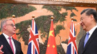 Anthony Albanese meets with Xi Jinping at the Great Hall of the People in Beijing.