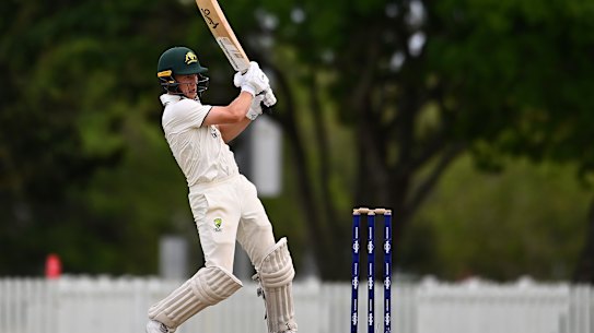Nathan McSweeney in action for Australia A.
