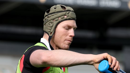 David Pocock at Wallabies training on Tuesday.