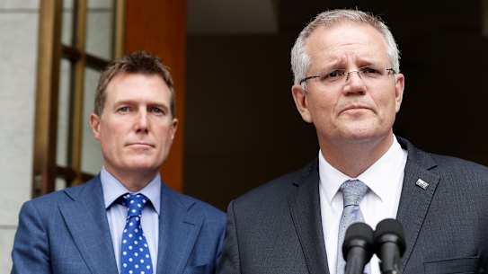 Attorney-General Christian Porter and Prime Minister Scott Morrison.  