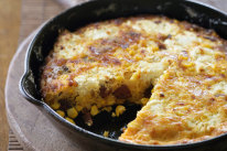 Corn and chorizo frittata.