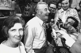 Gough and Margaret Whitlam after the 1972 federal election.