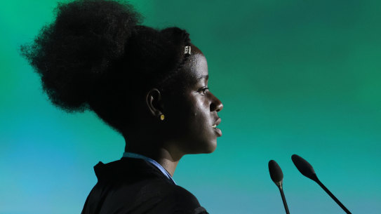 Ugandan youth climate activist Leah Namugerwa at Sharm el-Sheikh.