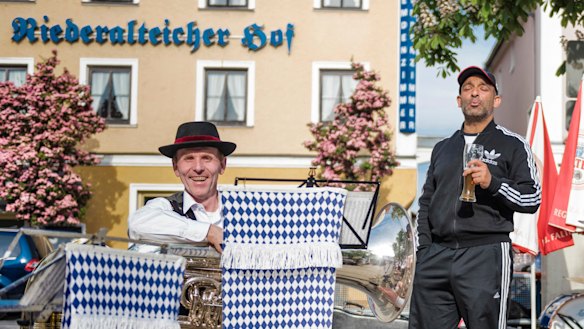 Ugur Bagislayici, whose background is Turkish and Bavarian, drinks a beer in Deggendorf in May.