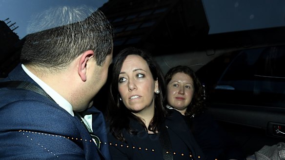 Kaila Murnain leaves the ICAC inquiry into allegations concerning political donations in Sydney.