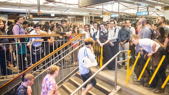 Overcrowding at Town Hall Station in the CBD is a growing problem.