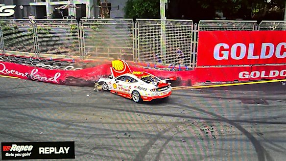 Supercars star Brodie Kostecki collided into the wall at flying speed during qualifying. 