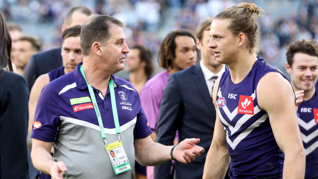 Ross Lyon and Nat Fyfe: Fyfe has "nothing but respect" for the sacked coach.