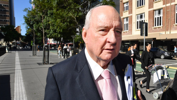 Radio host Alan Jones is seen arriving at the Brisbane Supreme Court last month.