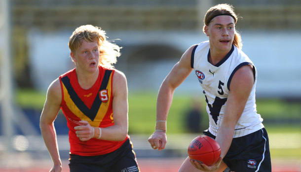 Harley Reid (right) kicked three goals for Victoria Country on Sunday.