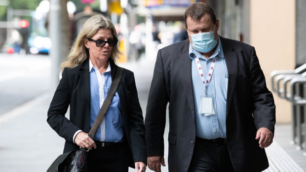 Department of Regional NSW secretary Gary Barnes, right, outside the ICAC on Wednesday. Mr Barnes is not accused of wrongdoing.