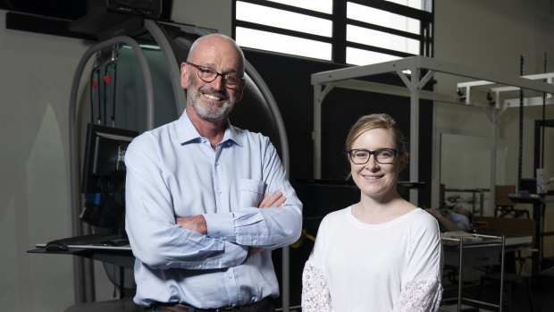 Professor Gordon Waddington and Ashleigh Marchant are studying how humans could one day walk on Mars. 