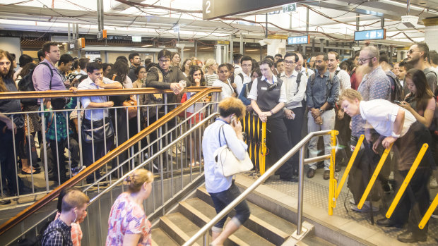 Overcrowding at Town Hall Station in the CBD is a growing problem.