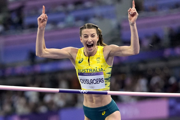 Nicola Olyslagers won silver in the women’s high jump.