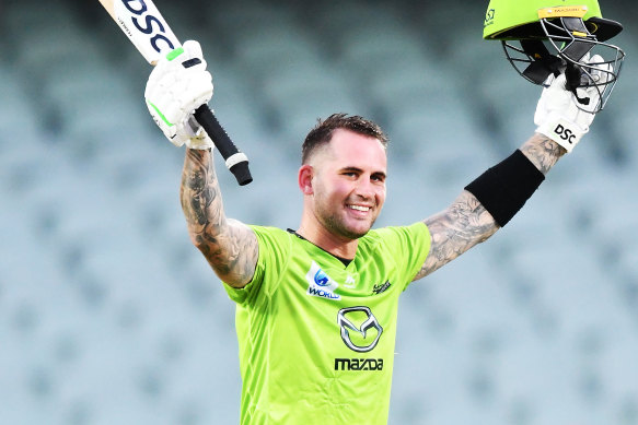 The knock of 110 runs off 56 balls marked the second century of the season and pushed Hales to overtake Sixers star Josh Philippe as BBL10′s leading run-scorer. 