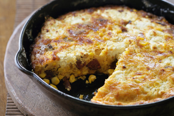 Corn and chorizo frittata: just add a green salad.