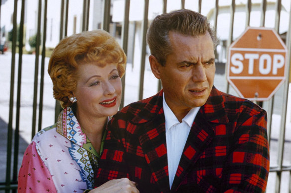 Lucille Ball and Desi Arnaz at the launch of Desilu Studios.