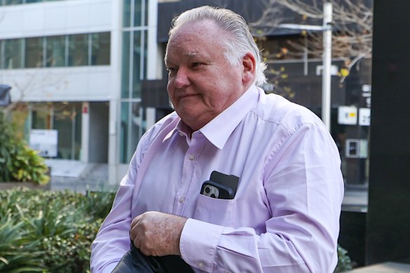 Perth developer Greg Poland arrives at court on Monday for the first day of hearings in his defamation case against WAtoday.