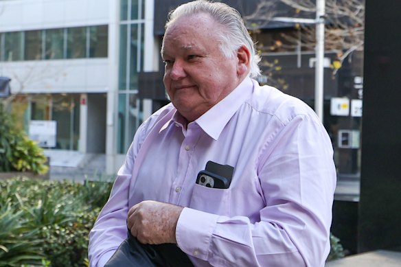 Perth developer Greg Poland arrives at court on Monday for the first day of hearings in his defamation case against WAtoday.