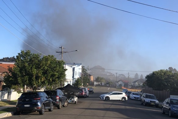 The fire in Kingsford on Monday afternoon. 