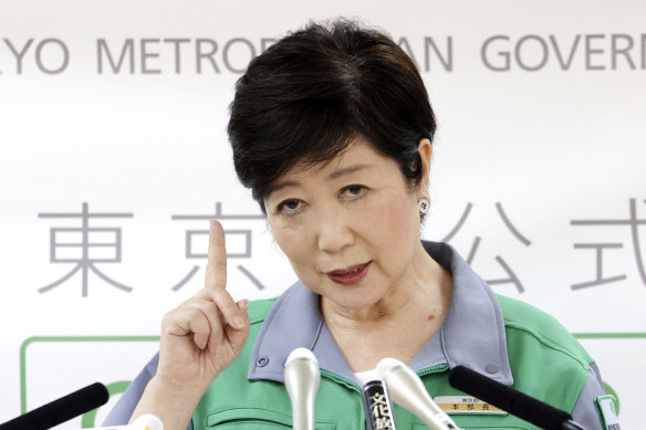 Yuriko Koike, the Governor of Tokyo, where new coronavirus cases have risen to around 50 a day.