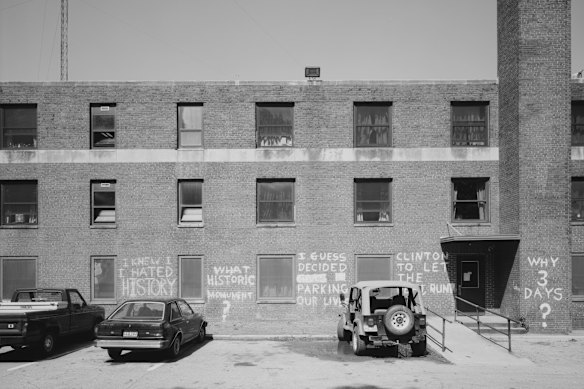 The McDaniel Dormitory, one of many building in the Techwood Homes estate, most of which was demolished as part of the Atlanta Olympics redevelopment project. 