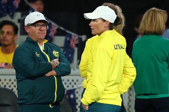 Australia and BJK Cup captain Sam Stosur was badly beaten by the English.