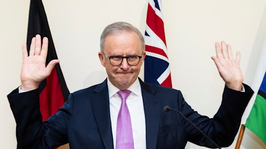Albanese addresses the Labor caucus on Friday morning.