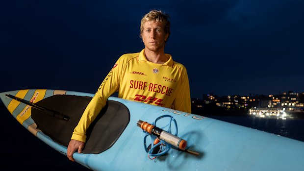  Twenty-four-year-old volunteer surf lifesaver Charlie Verco brought in a woman who had been attacked by a shark at Coogee Beach on Saturday morning. Saturday 13th June 2026. Photo: Sitthixay Ditthavong