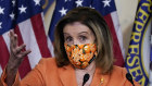 Speaker of the House Nancy Pelosi, D-Calif., meets with reporters at the Capitol in Washington, Thursday, Oct. 8, 2020. Negotiations between Pelosi and Treasury Secretary Steven Mnuchin for an additional coronavirus aid package were abruptly halted last week by President Donald Trump. (AP Photo/J. Scott Applewhite)