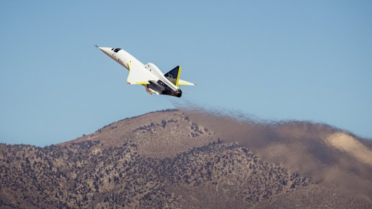XB-1 on a supersonic test flight.