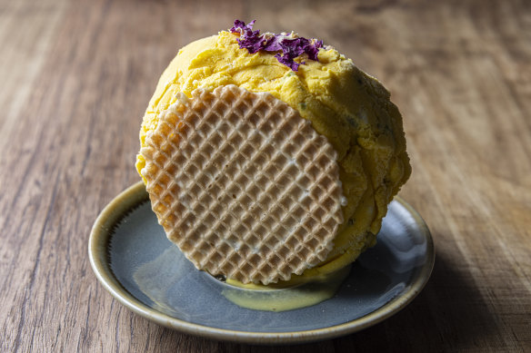 Saffron ice-cream.