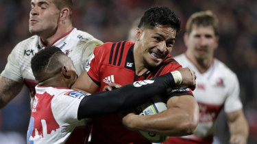 Pete Samu clinched a second Super Rugby title with the Crusaders in 2018. 