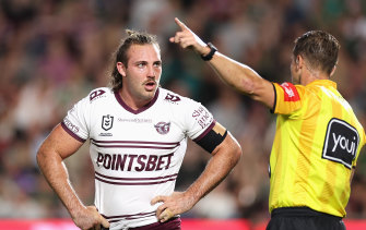 Karl Lawton was marched for a spear tackle on Cameron Murray.