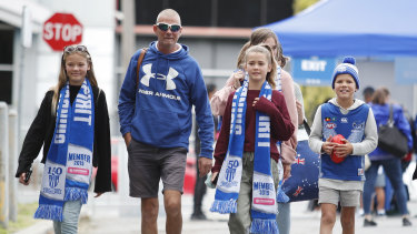 North Melbourne fans at the round two match between North Melbourne and St Kilda at Arden Street Oval.